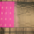 Art Silk Taffy Pink Zari Worked Saree 03