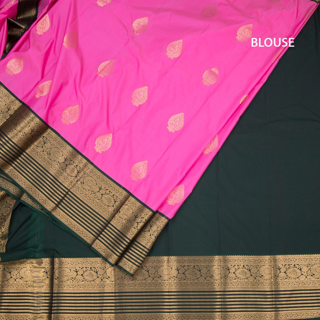 Art Silk Taffy Pink Zari Worked Saree 03