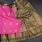 Art Silk Taffy Pink Zari Worked Saree 03