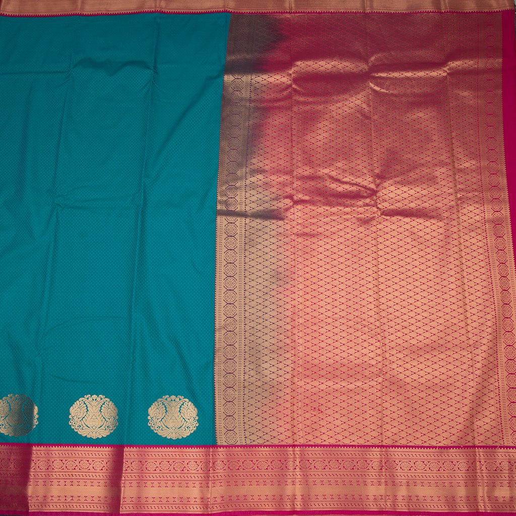 Art Silk Peacock Green Zari Worked Saree 08