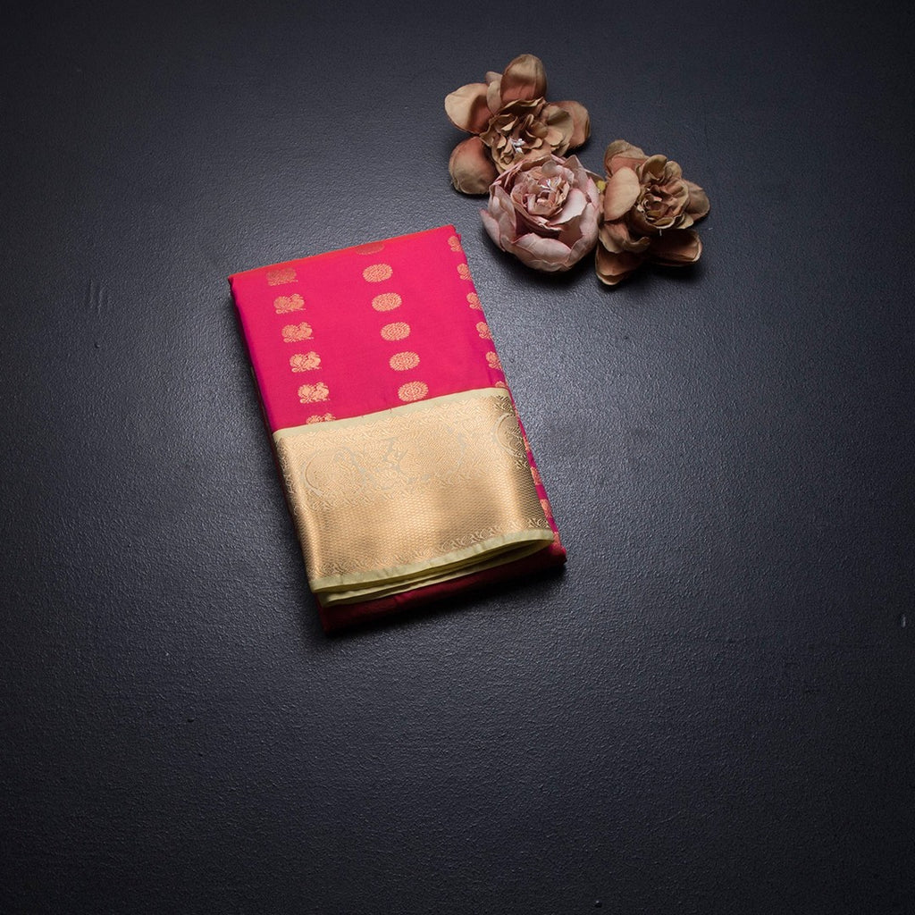 Art Silk Reddish Pink Zari Worked Saree 03