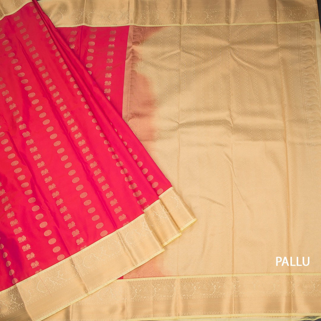 Art Silk Reddish Pink Zari Worked Saree 03