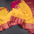 Art Silk Mango Yellow Zari Worked Saree 11