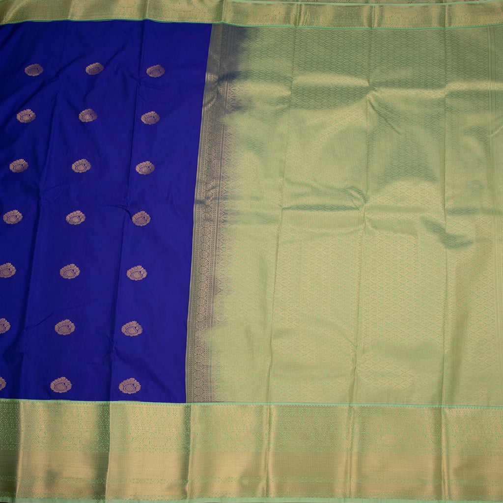 Art Silk Indigo Blue Zari Worked Saree 02