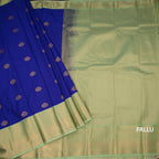 Art Silk Indigo Blue Zari Worked Saree 02