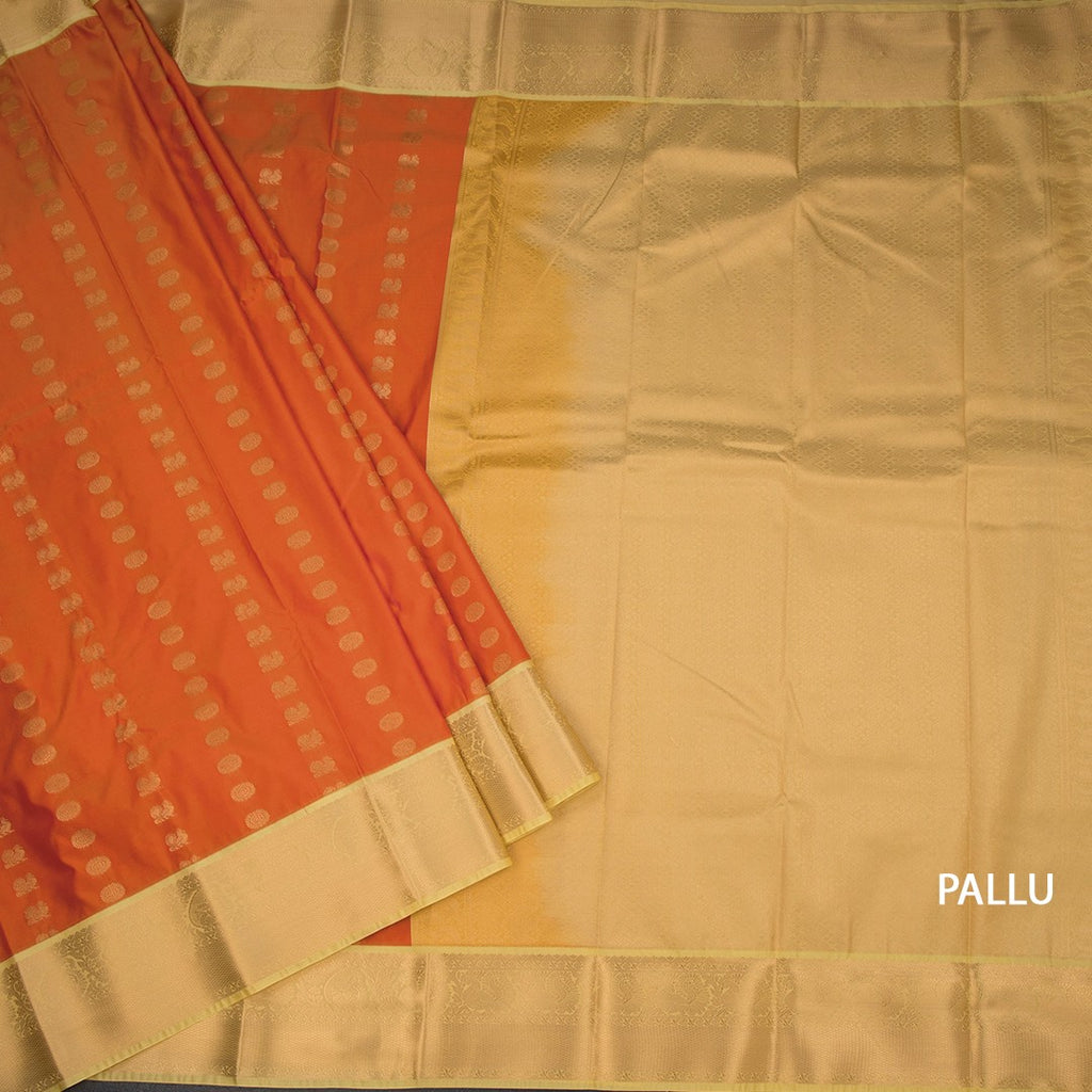 Art Silk Orange Zari Worked Saree 05
