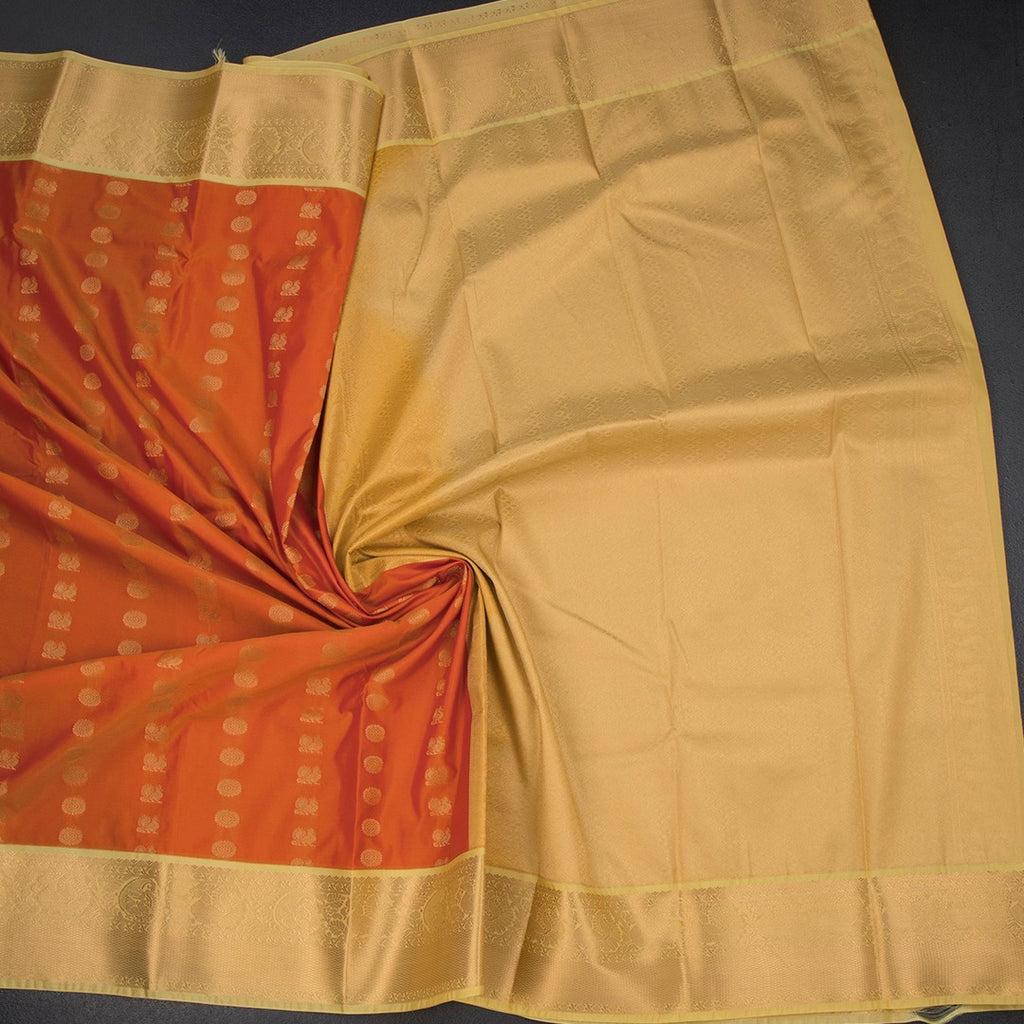 Art Silk Orange Zari Worked Saree 05