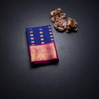 Art Silk Dark Blue Zari Worked Saree