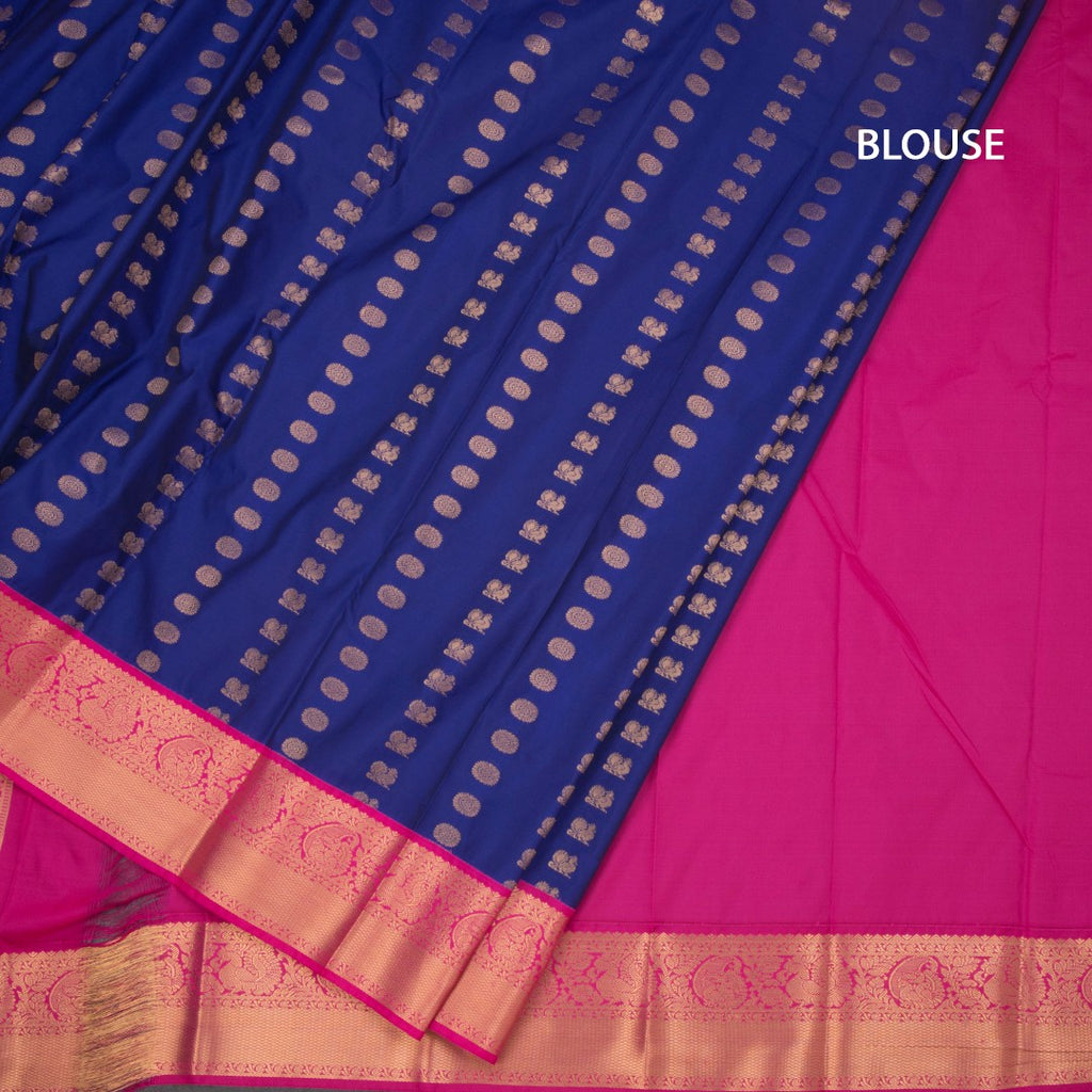 Art Silk Dark Blue Zari Worked Saree