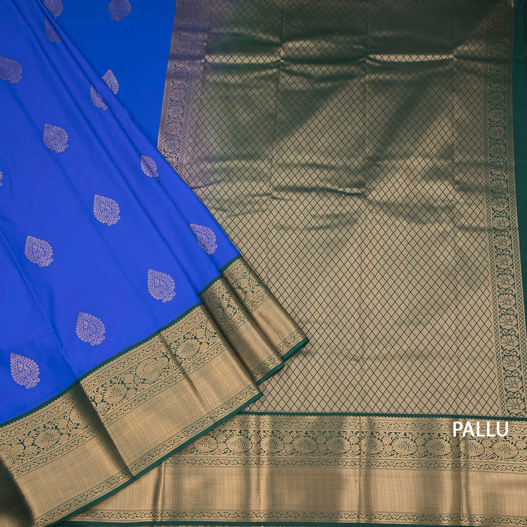 Art Silk Royal Blue Zari Worked Saree 05