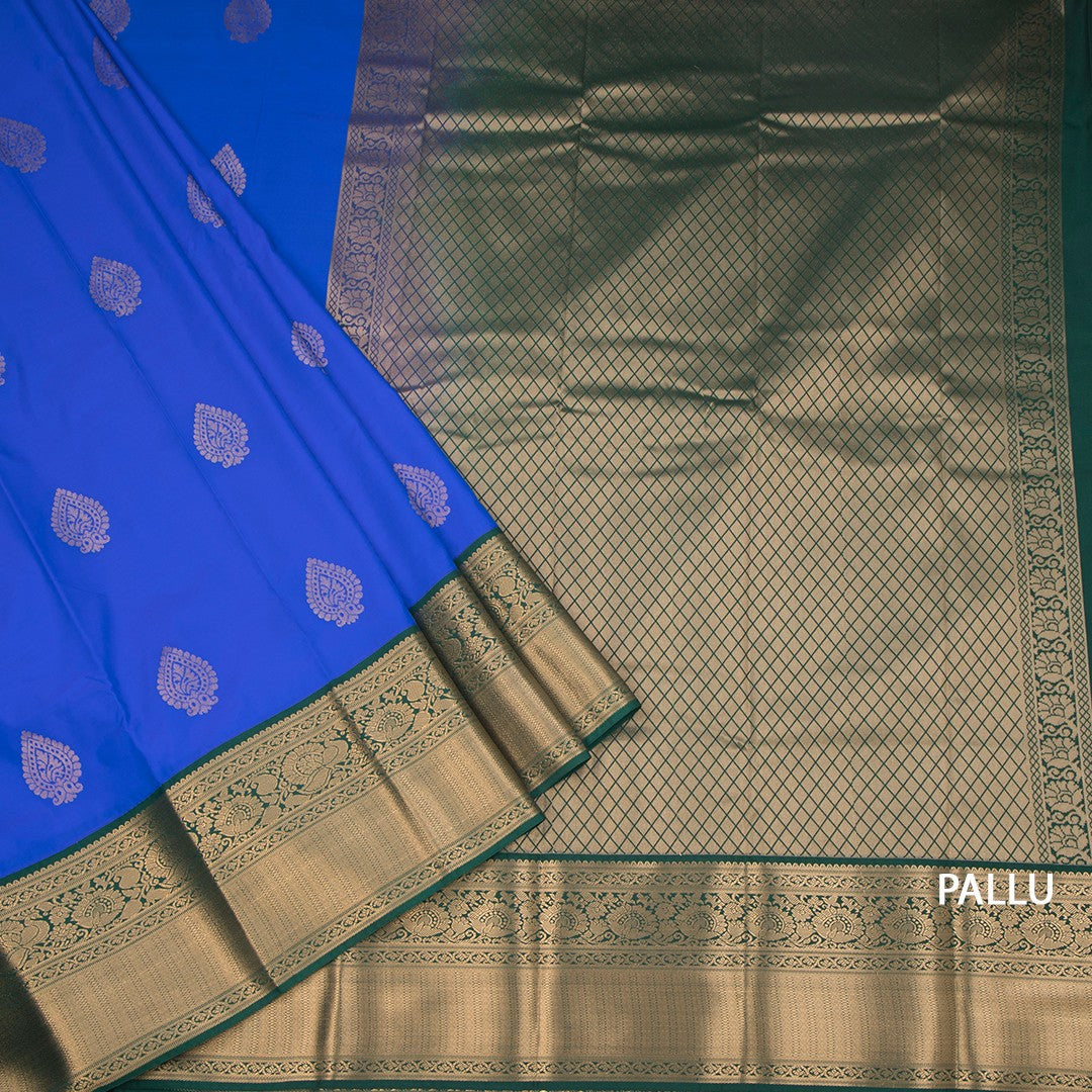 Art Silk Royal Blue Zari Worked Saree 05