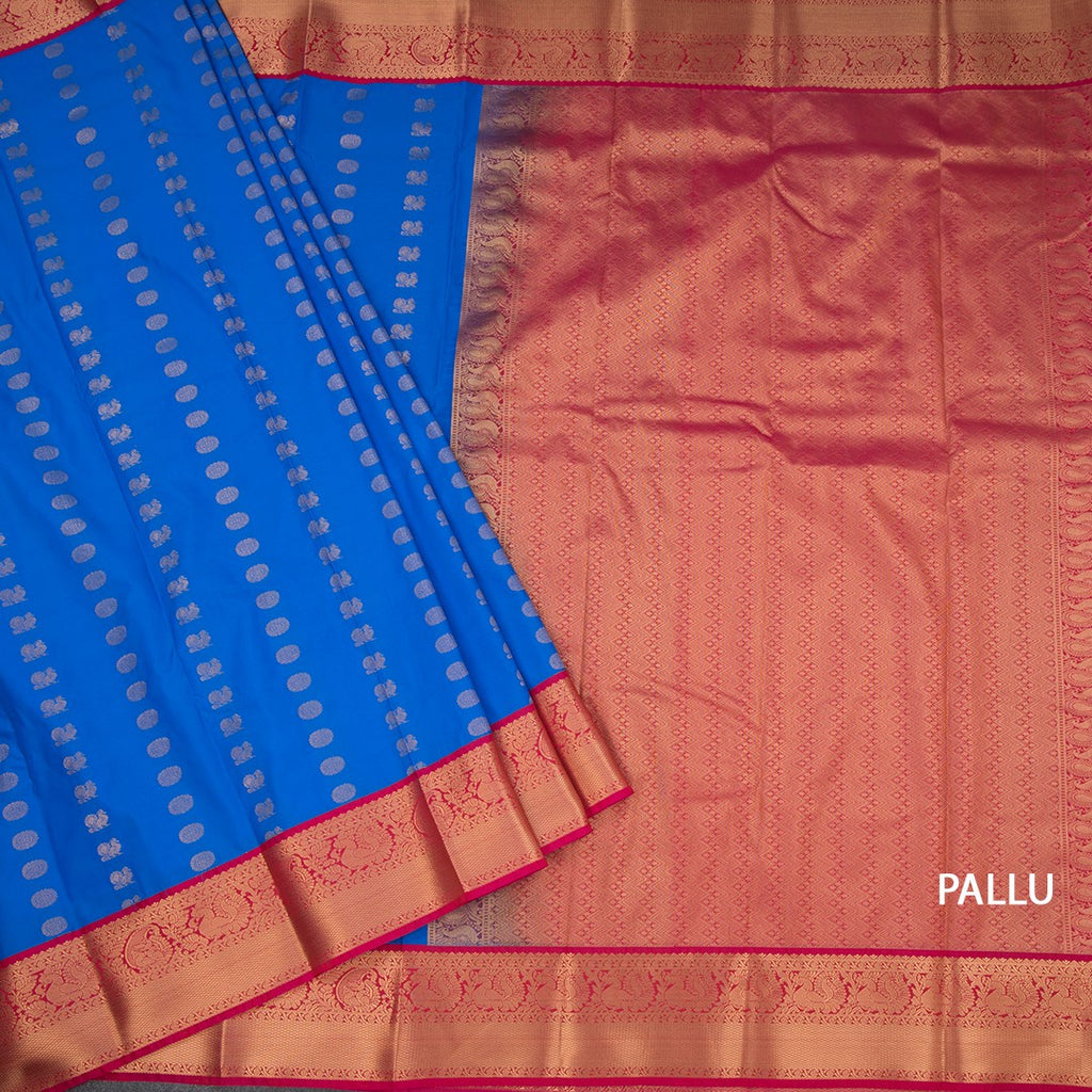 Art Silk Royal Blue Zari Worked Saree 06