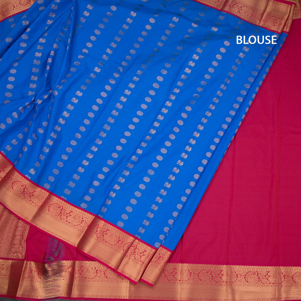 Art Silk Royal Blue Zari Worked Saree 06