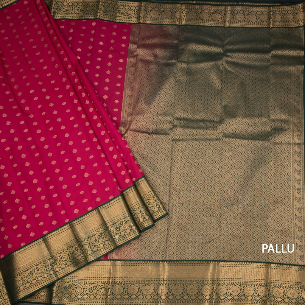 Art Silk Reddish Pink Zari Worked Saree 04