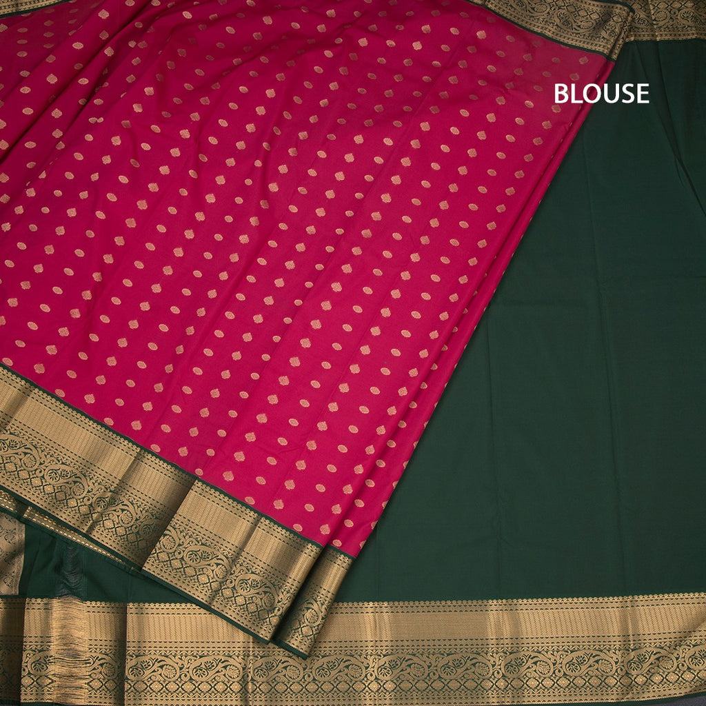 Art Silk Reddish Pink Zari Worked Saree 04