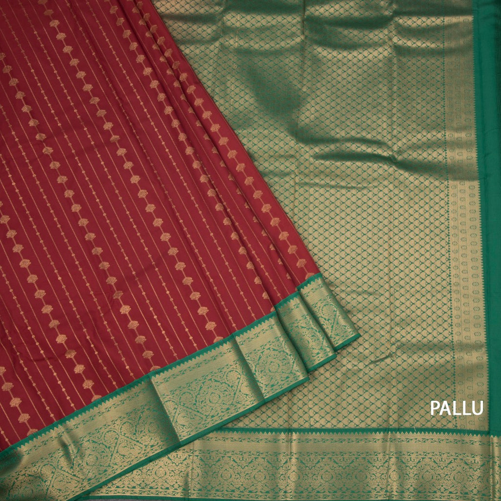 Art Silk Maroon Zari Worked Saree 07