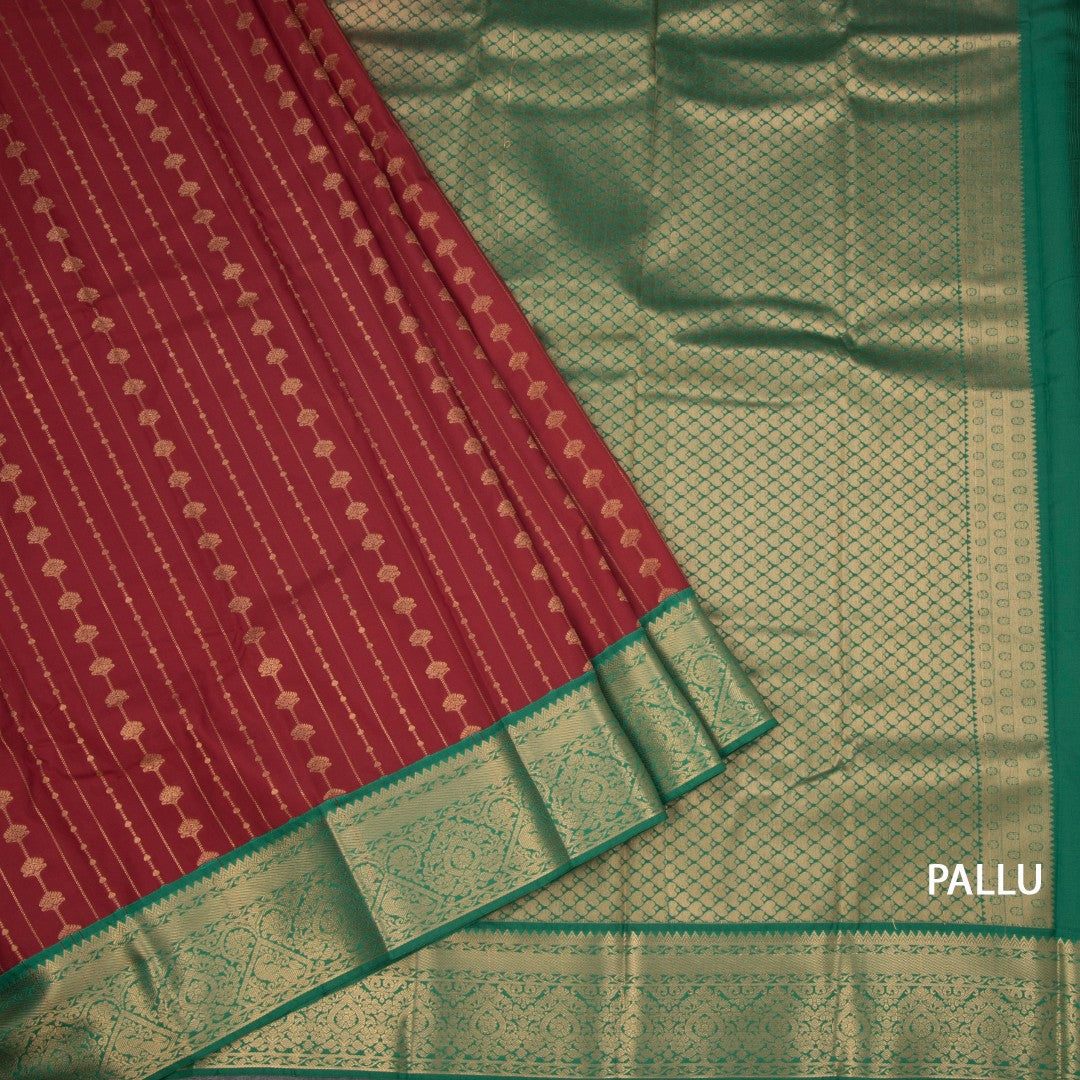 Art Silk Maroon Zari Worked Saree 07