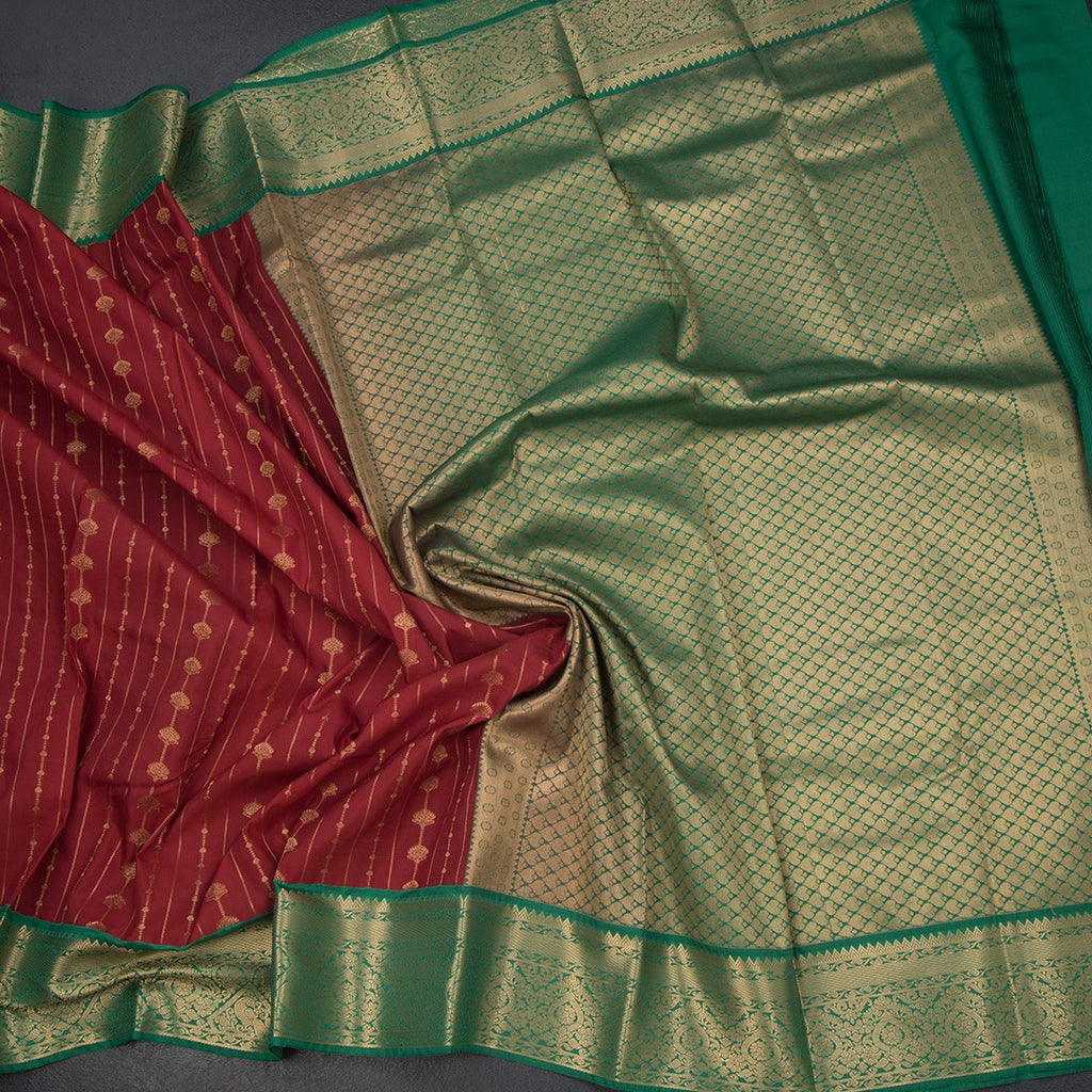 Art Silk Maroon Zari Worked Saree 07