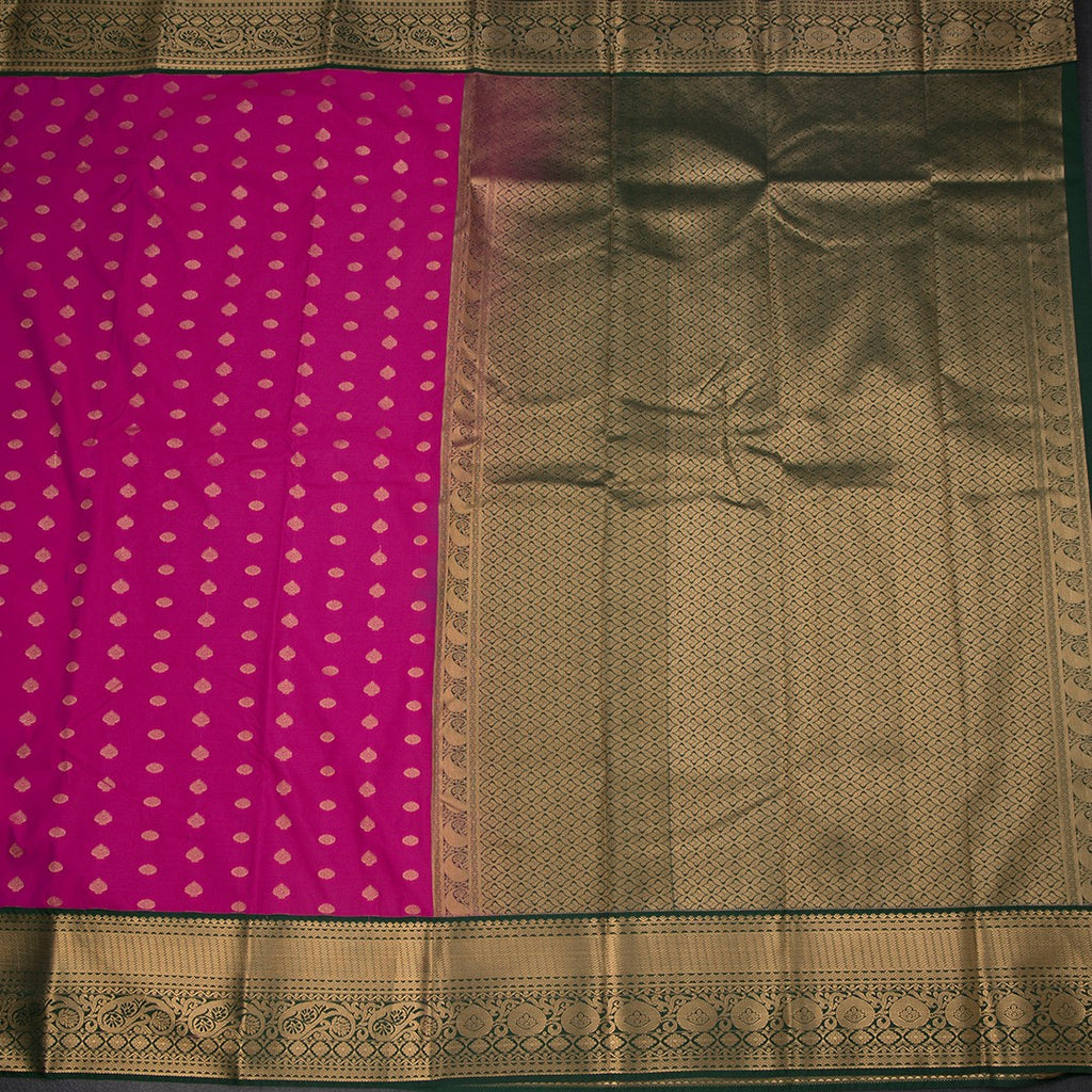 Art Silk Magenta Pink Zari Worked Saree 04