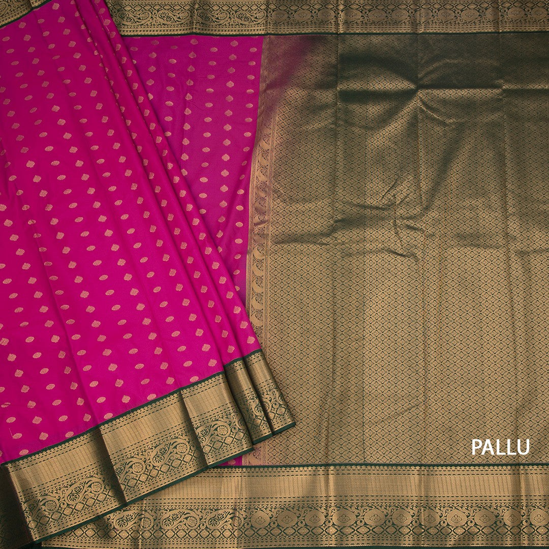 Art Silk Magenta Pink Zari Worked Saree 04