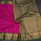 Art Silk Magenta Pink Zari Worked Saree 04