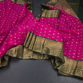 Art Silk Magenta Pink Zari Worked Saree 04