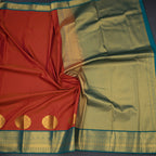 Art Silk Rust Orange Zari Worked Saree 03