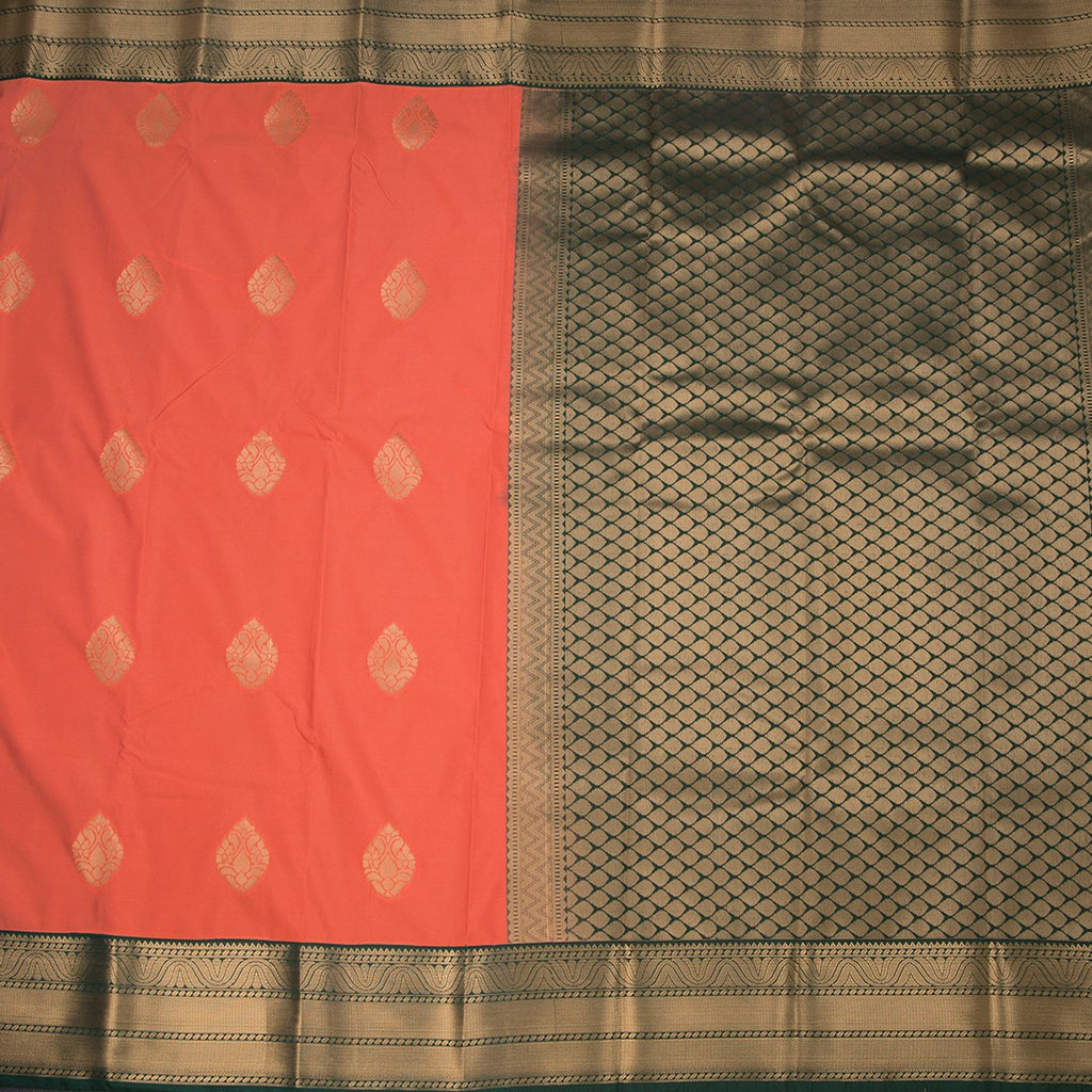 Art Silk Peach Zari Worked Saree 08