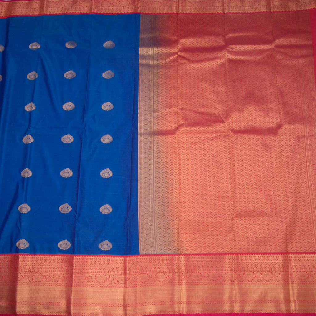 Art Silk Peacock Blue Zari Worked Saree 04
