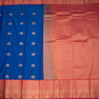 Art Silk Peacock Blue Zari Worked Saree 04