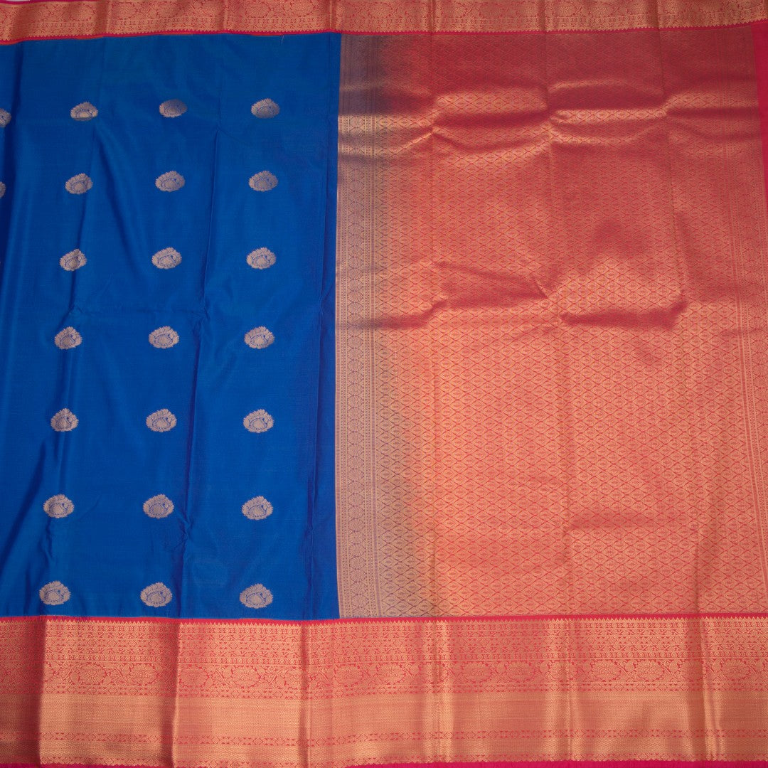 Art Silk Peacock Blue Zari Worked Saree 04