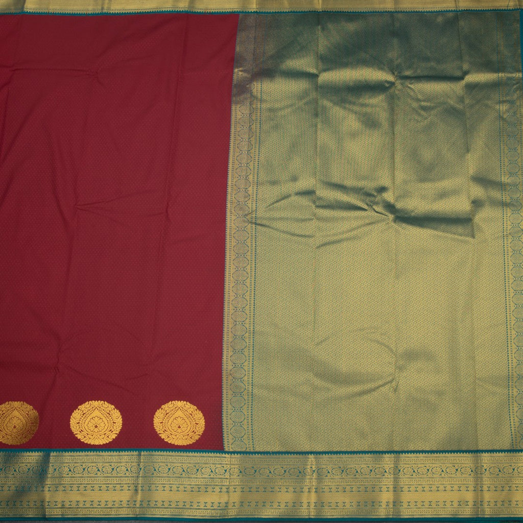 Art Silk Maroon Zari Worked Saree 08
