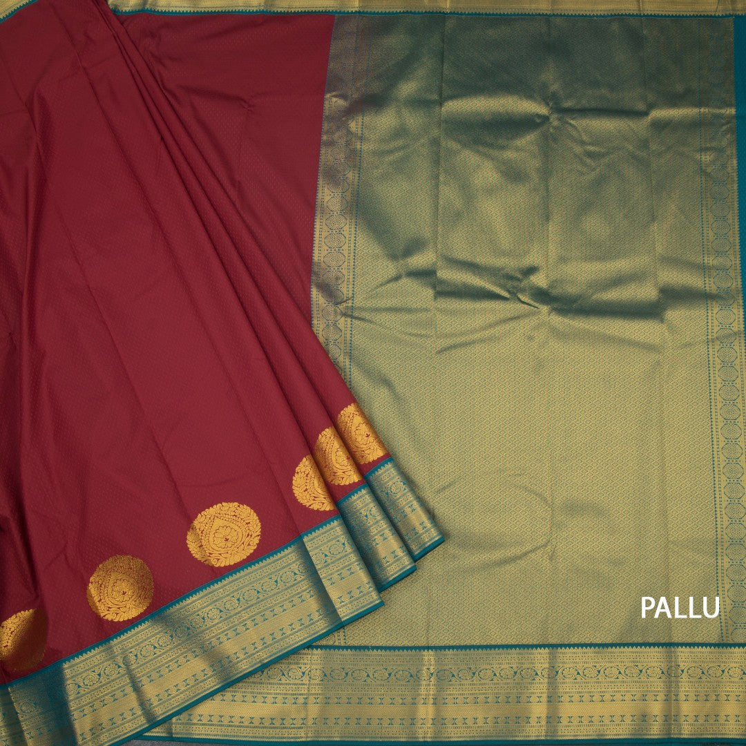 Art Silk Maroon Zari Worked Saree 08