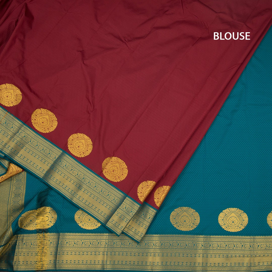 Art Silk Maroon Zari Worked Saree 08
