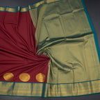 Art Silk Maroon Zari Worked Saree 08