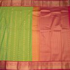 Art Silk Parrot Green Zari Worked Saree 07
