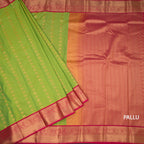 Art Silk Parrot Green Zari Worked Saree 07