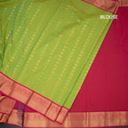 Art Silk Parrot Green Zari Worked Saree 07