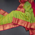 Art Silk Parrot Green Zari Worked Saree 07