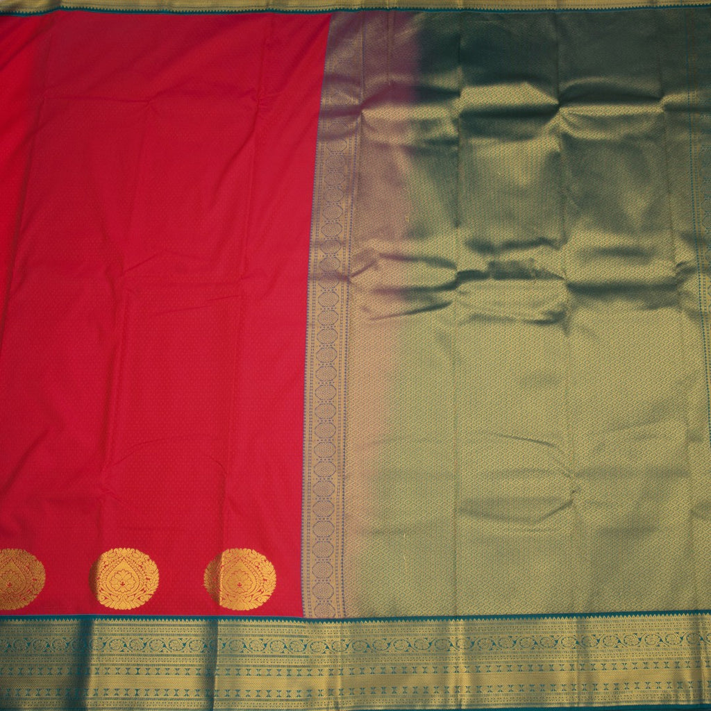 Art Silk Red Zari Worked Saree 07