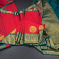 Art Silk Red Zari Worked Saree 07