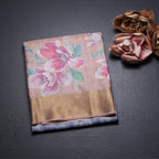 Raw Silk Multi Colour Floral Printed Saree 02