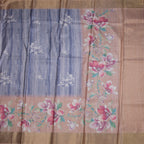 Raw Silk Multi Colour Floral Printed Saree 02