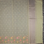 Kota Light Yellow Thread Work Saree 02