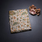 Pure Tussar Cream Leaf Printed Saree 02