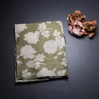 Pure Tussar Olive Green Floral Printed Saree