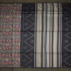 Raw Silk Grey Printed Saree 05