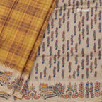 Raw Silk Multi Colour Zari Checked Saree