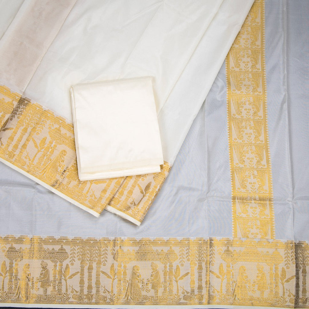 Cream Semi Silk Dhoti 03