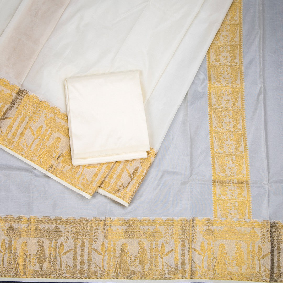 Cream Semi Silk Dhoti 03